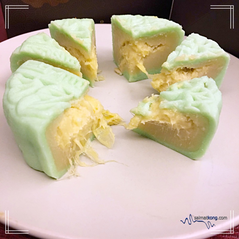 Yummy Snow Skin Mooncake from The Oriental Group of Restaurants - If you're a durian lover, you're gonna love this Durian with White Lotus Paste Mooncake (RM30++ each)