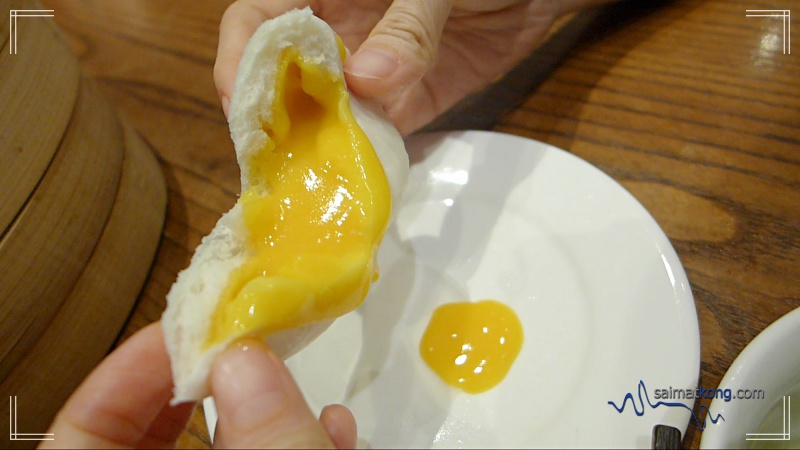 Din Tai Fung Malaysia turns 10 - Thick, rich and creamy egg yolk custard filling oozing out. 