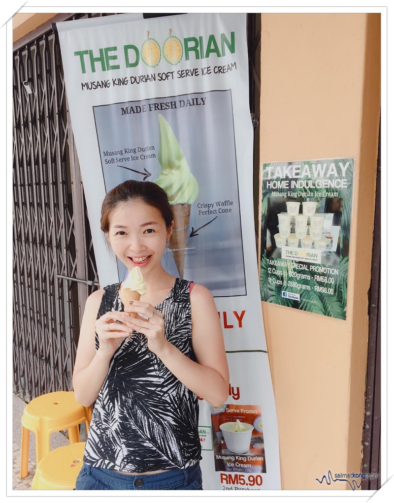 Ipoh Trip 2018 - Fun Things To Do in Ipoh - Cool off with Musang King durian soft serve ice cream from The Doorian.