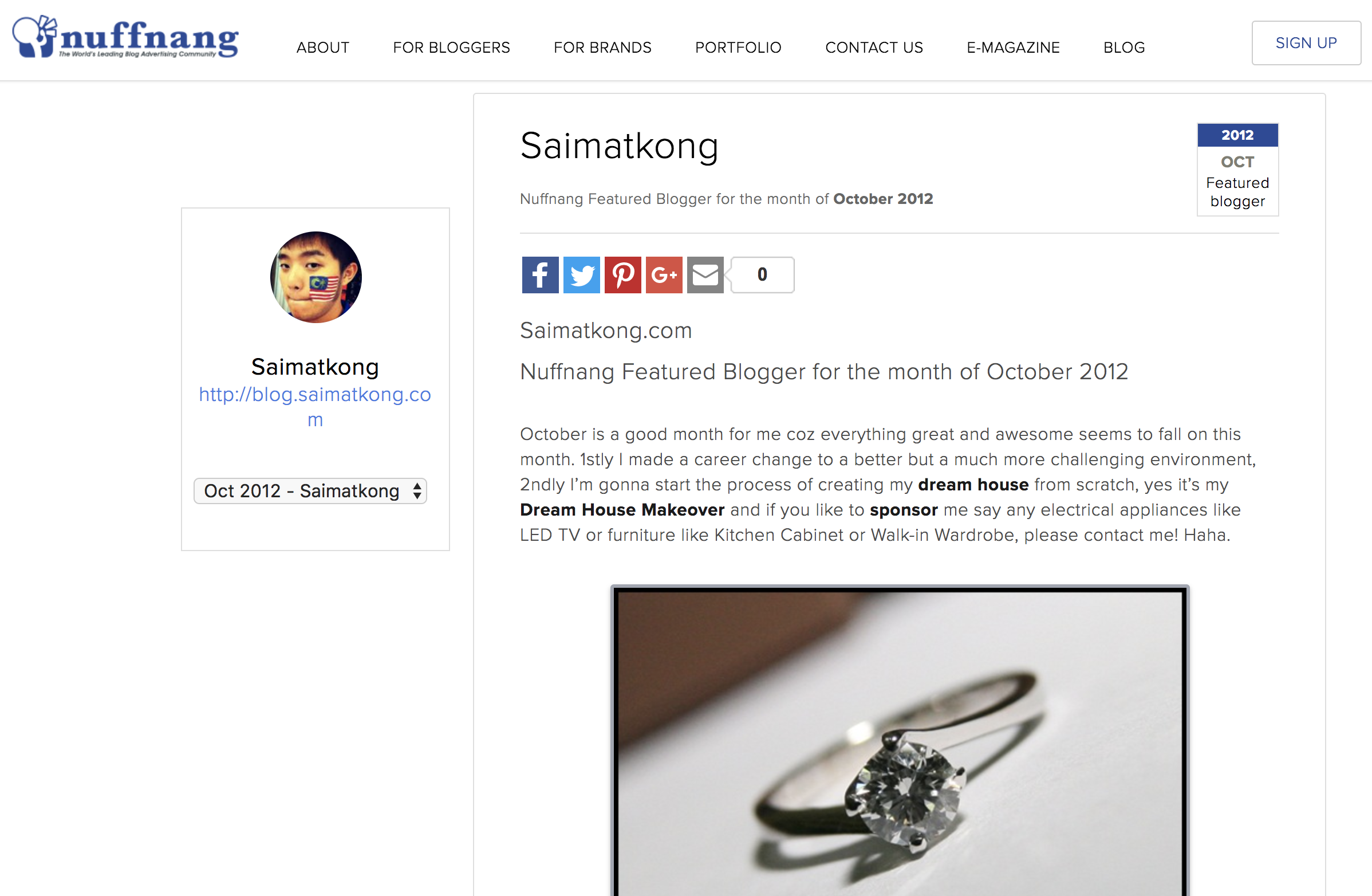 Nuffnang Featured Blogger - Saimatkong