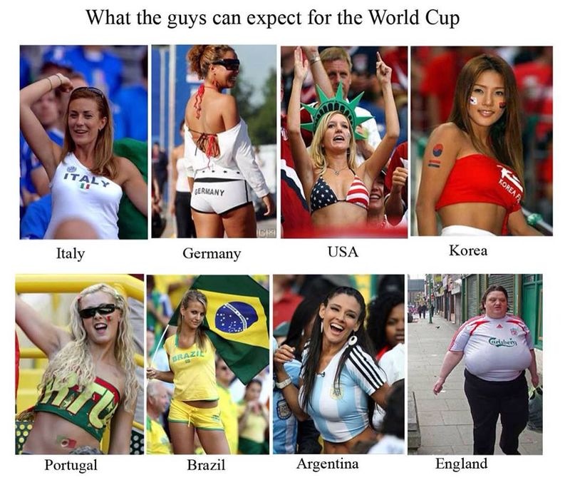 Beautiful World Cup girls supporting their national teams.