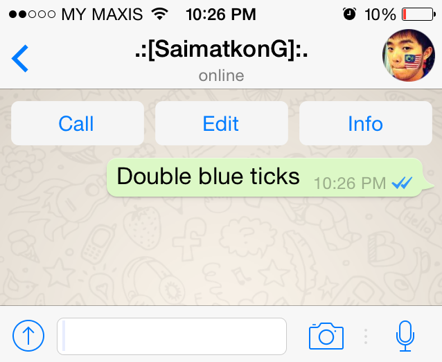What do the double blue ticks on WhatsApp mean?