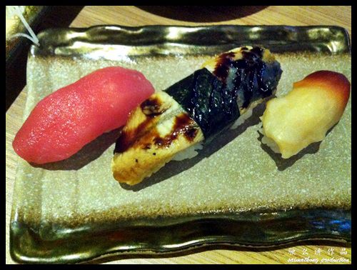 Maguro Sushi (RM2.50 per pc),  Unatama Sushi (RM3.50 per pc) & Hokkigai Sushi (RM2.40 per pc) : Makiya Sushi @ Setiawalk, Puchong