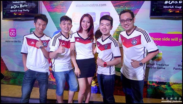 Germany National Football Team Supporters with pretty host Yong Wan Jun at #StadiumAstro #OlaBola World Cup Party