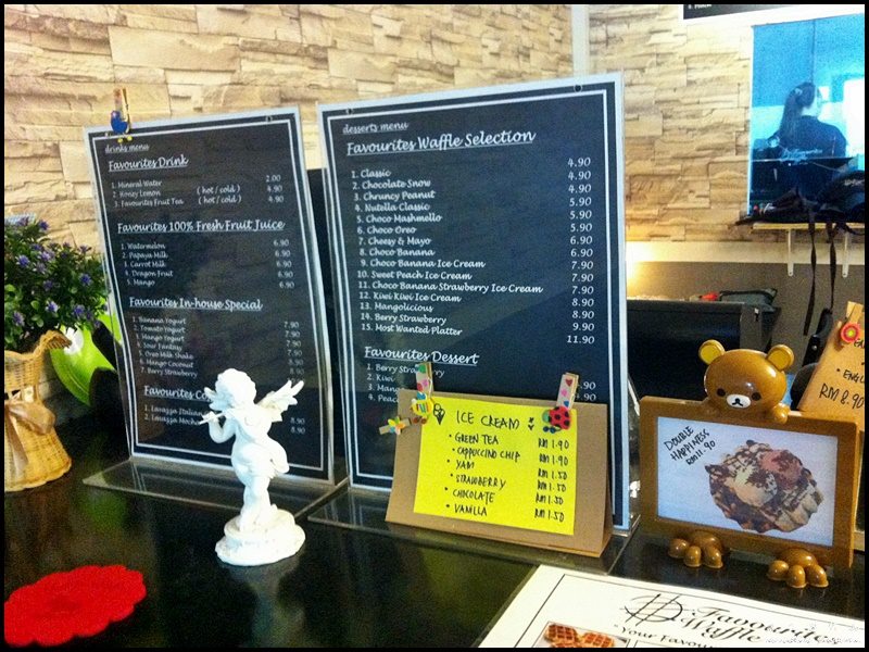 Favourites Waffle @ SS15, Subang Jaya : Menu
