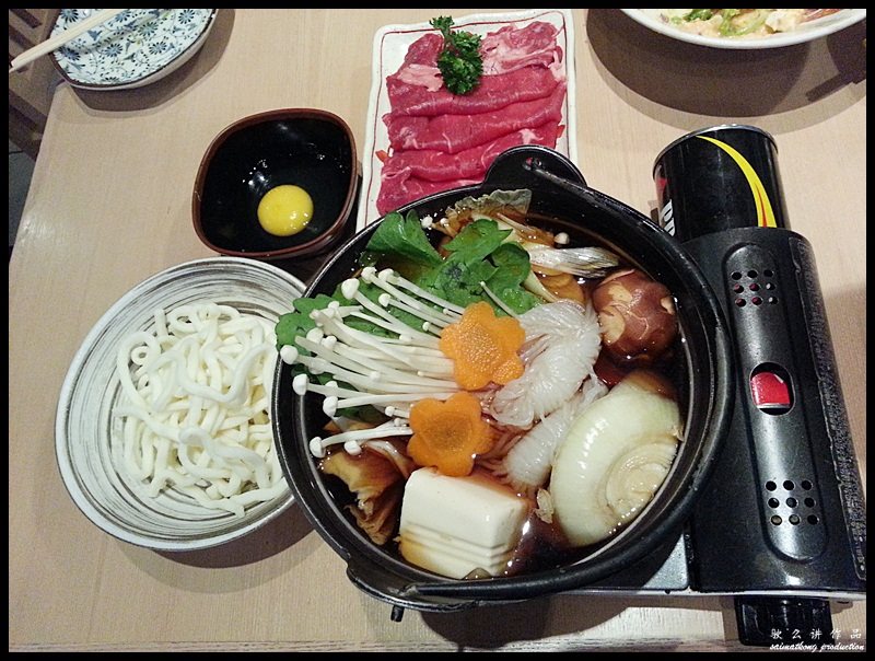 Hokkaido Sushi 比海道寿司 @ 1 Utama Shopping Centre : Sukiyaki (RM16.80) add Udon (RM4.00)