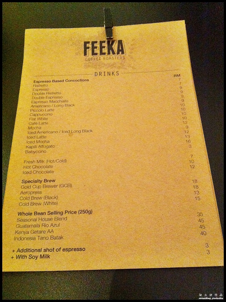 FEEKA Coffee Roasters @ Jalan Mesui, Bukit Bintang