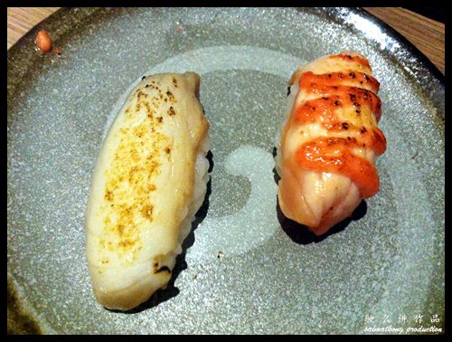 Aburi Sake Mentai (RM2.50 per pc) & Aburi Shiro Maguro Sushi (RM2.50 per pc) : Makiya Sushi @ Setiawalk, Puchong