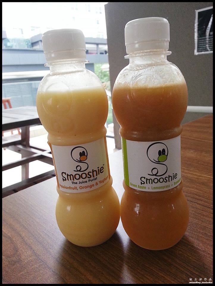 The Red Beanbag @ Publika, Solaris Dutamas : Smooshie Juice (Passionfruit, Orange & Yoghurt  Juice) & Smooshie Juice (Green Apple, Lemongrass & Rambutan Juice) (RM6)