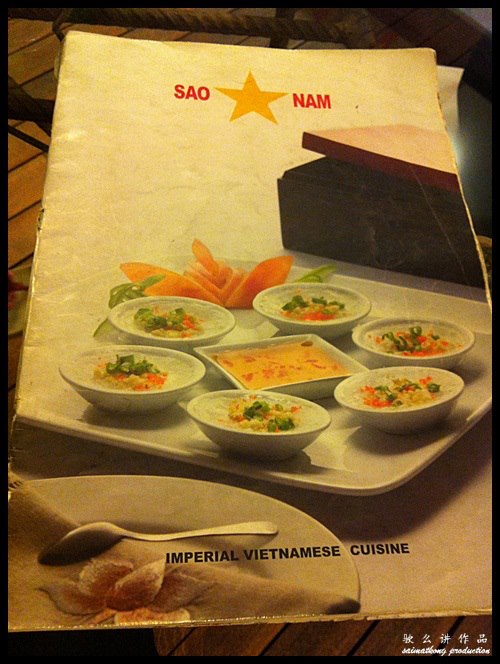 Sao Nam Restaurant - Menu