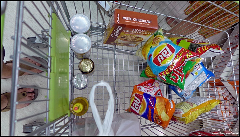My shopping loot. I'm a fan of snacks especially chips, hence I bought a lot of those. Haha