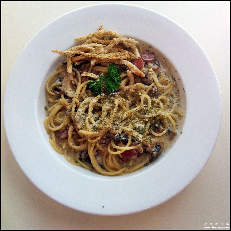 Caffeinated @ IOI Boulevard, Puchong : Carbonara with Mushroom (RM15)