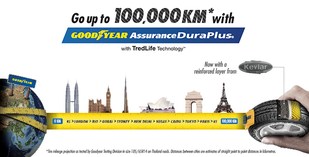 Goodyear Assurance DuraPlus - a new tyre for outstanding mileage up to 100,000km & better protection