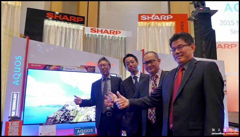 Sharp launches the new AQUOS Android TV range in Malaysia - Also present at the launch were Takaya Wakasumi, Managing Director, Yoshinori Yasumoto, Head of Marketing, SM Tok, General Manager of CEP & ISP Sales and SG Lau, General Manager of CEP & ISP Marketing.