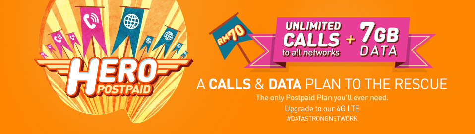 U Mobile new Hero Postpaid P70 plan – Unlimited Calls to all networks + 7GB Data