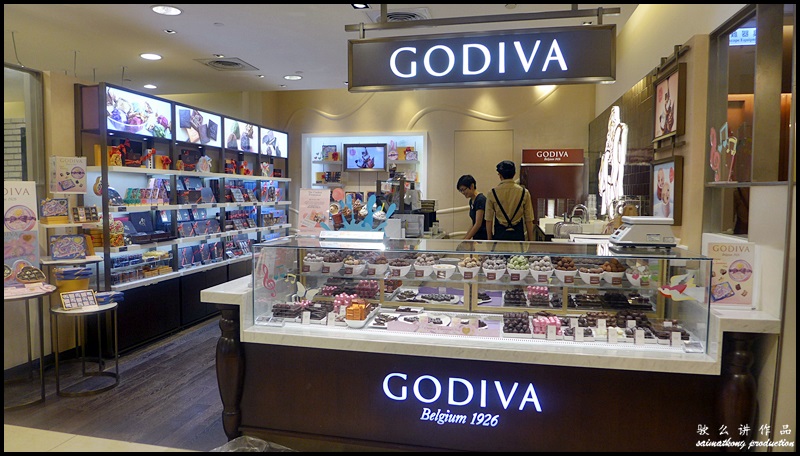 Enjoying the super delicious Dark Chocolate soft-serve @ Godiva Chocolatier