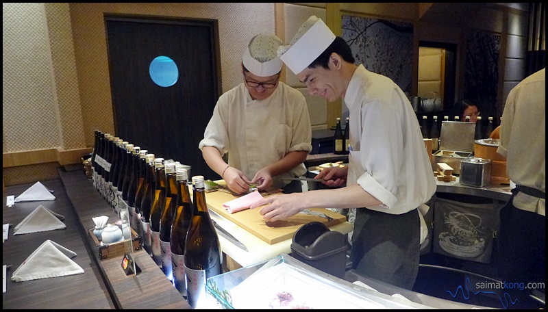 Ishin Japanese Dining @ Old Klang Road - There is an oval sushi counter where you will be able to watch the sushi chef in action.