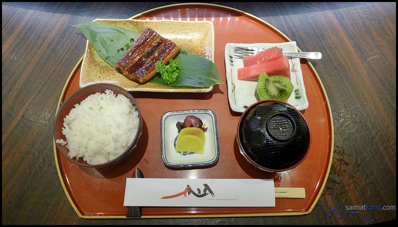 Ishin Japanese Dining @ Old Klang Road : I ordered the Unagi set which comes with Japanese pickles,miso soup, steamed rice, unagi and fruits.