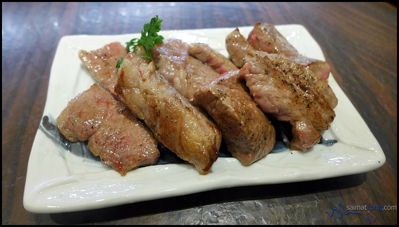 Ishin Japanese Dining @ Old Klang Road : The matsusaka beef is grilled with some special sauce and a bit of sea salt. The meat is extremely tender with a melt-in-the-mouth texture. Lovin' it!