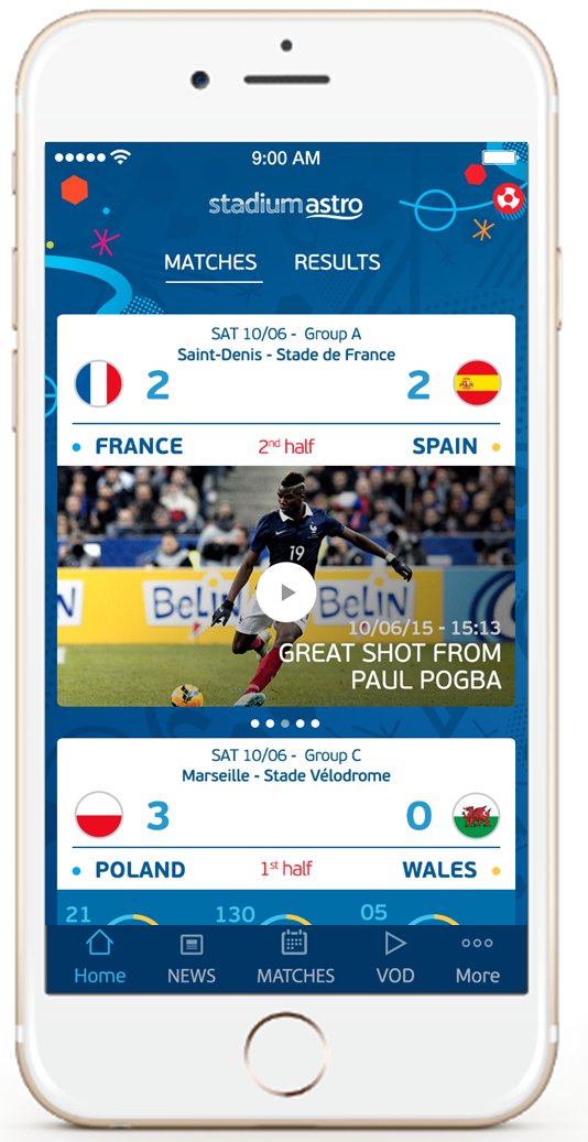 Stadium Astro Euro16 Home Screen