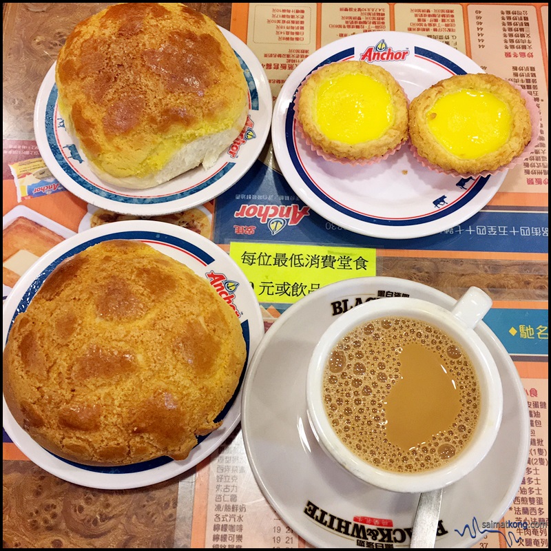 Hong Kong Kam Wah Cafe 金華冰廳 : Ordered their signature Polo Yao, egg tart and milk tea.