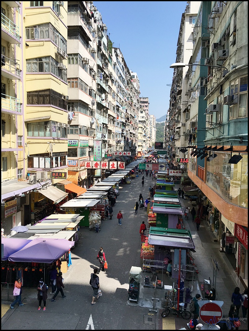 View from the bridge while we're walking to Mongkok MTR station to take the train to Central.