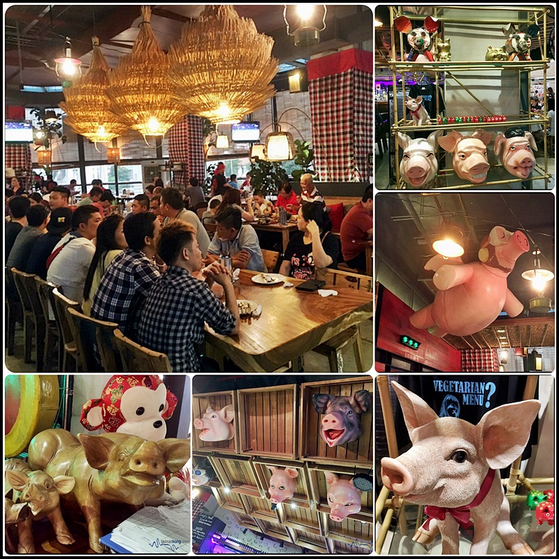 When dining at Naughty Nuri,you can almost see pigs everywhere.