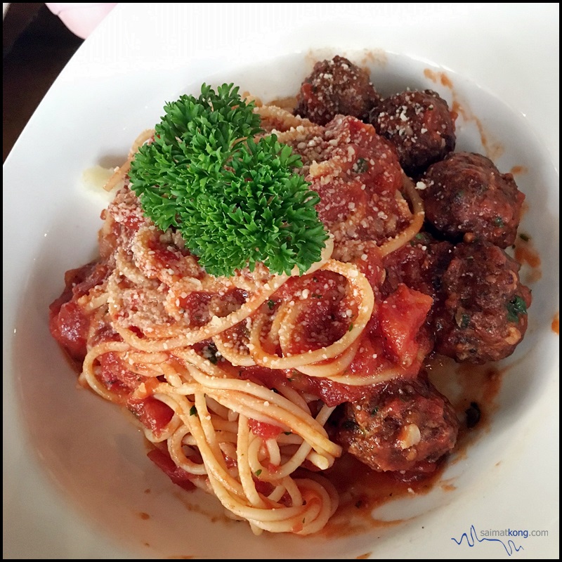 Naughty Babe Dirty Duck @ Desa Sri Hartamas - Spaghetti with pork balls and tossed with tomato sauce and herbs.