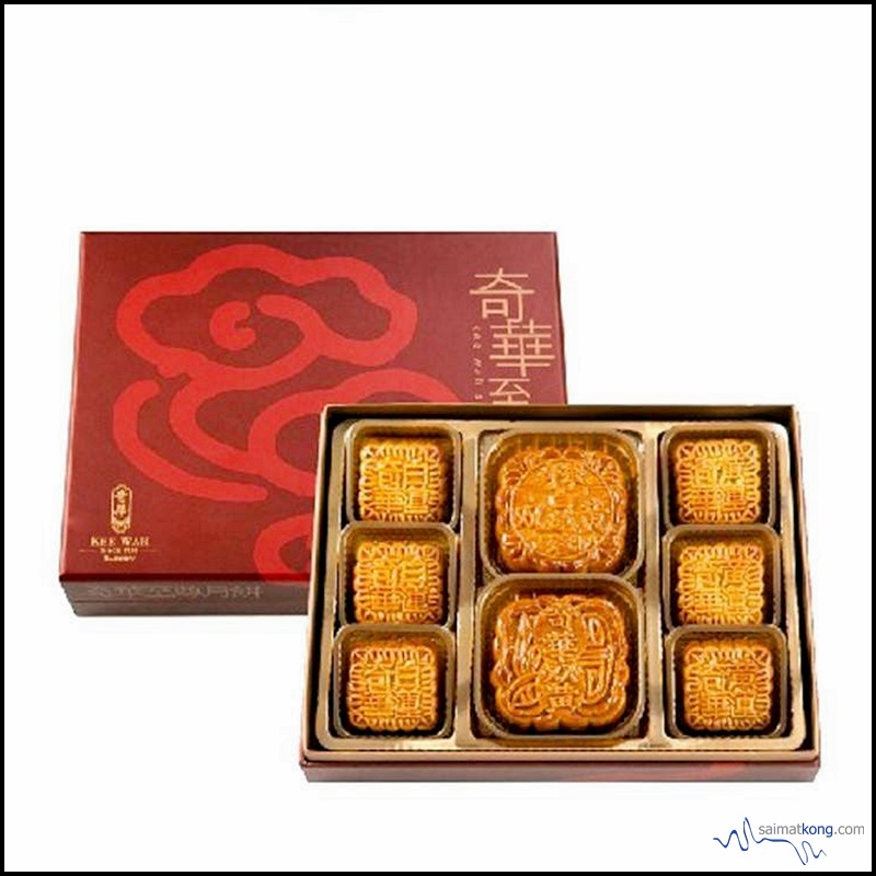 Kee Wah Bakery (奇華餅家) Mooncake from Hong Kong : Ruby Gift Box (RM138/box) is an Assorted Series Mooncake Gift Box that comes with 2 regulars & 6 minis mooncake.