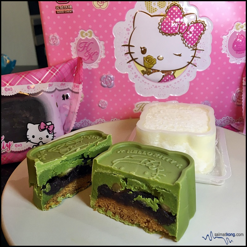 Good Chen (谷城饼棧) Mooncake : Their new flavour Uji-Shi Matcha Red Bean with Cookies has a mild matcha fragrance and pairs well with red bean while the addition of cookies provide a chewy texture.