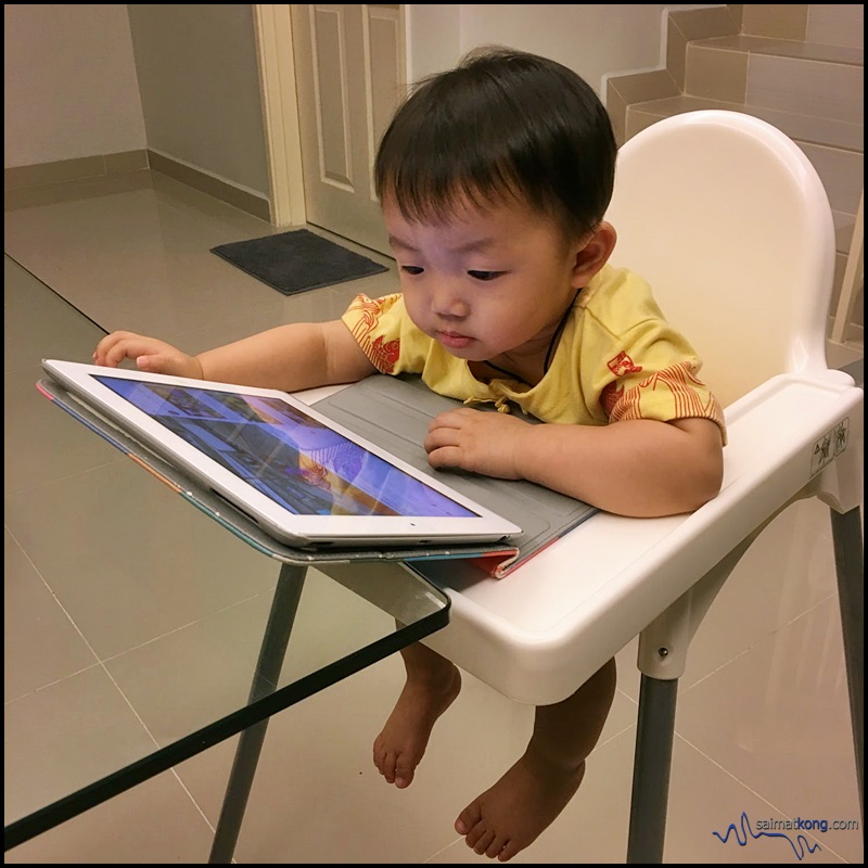 Aiden is Two! : He absolutely love watching YouTube on iPad