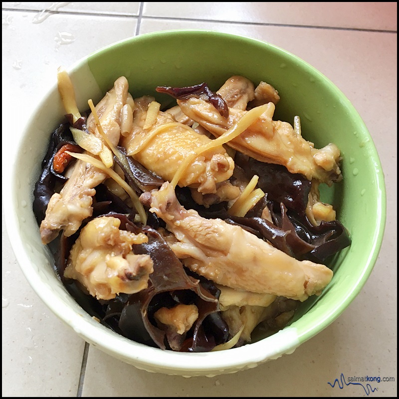 Ginger Wine Chicken with Wood Ear Fungus and Wolfberry