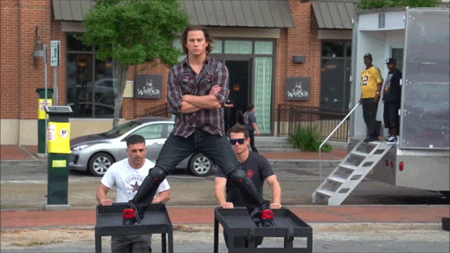 Channing Tatum Spoofs Van Damme's Epic Split... With Food Carts