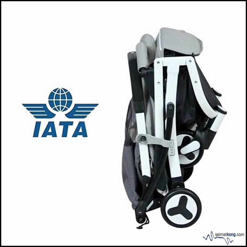  If you travel frequently, this stroller comes handy as it's easy to carry and it's just the size of a regular cabin size luggage bag -  IATA Logo