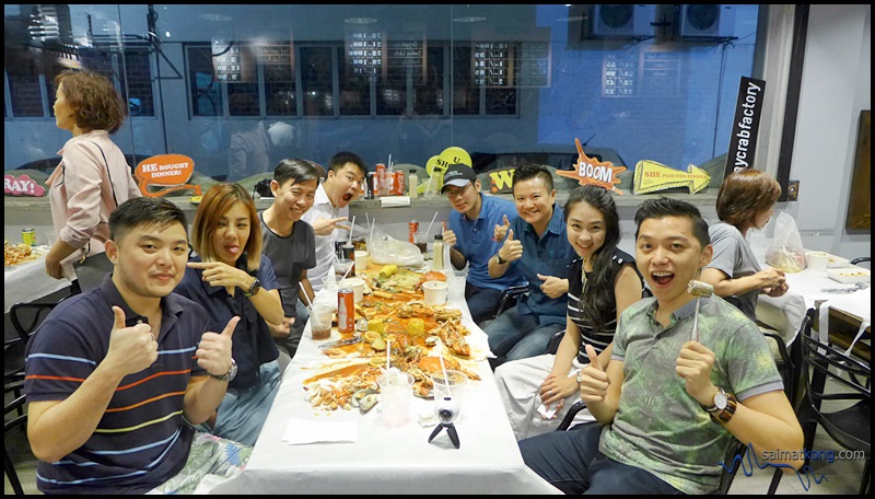 Group selfie after our Crabby & Seafood feast. Crab Factory is the place for seafood lovers to enjoy a variety of fresh and delicious seafood! 