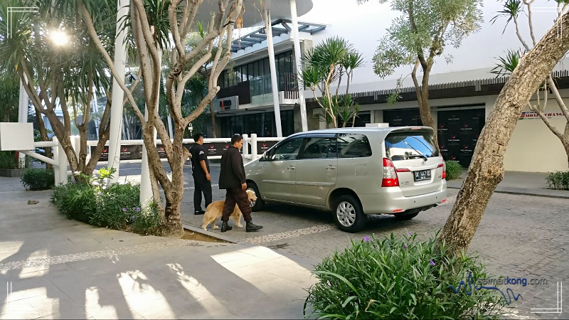 The Stones Hotel - Legian Bali, Autograph Collection by Marriott - Security guards and trained security dogs guarding the entry point to the hotel premises. 