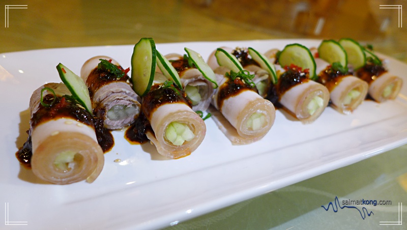 Classic Nanyang Cantonese Cuisine @ The Oriental Group's 2017 Chef Event : Pork Kyuri Roll with Spicy Sauce