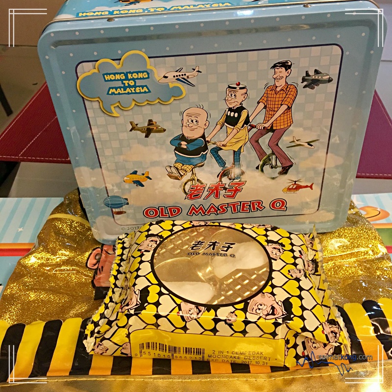 Old Master Q Themed Snowy Mooncake from Hong Kong Bay - When you purchase Old Master Q themed snowy mooncake, it comes packaged in a nice Lao Fu Zi metal tin box and it's available in pink and blue.