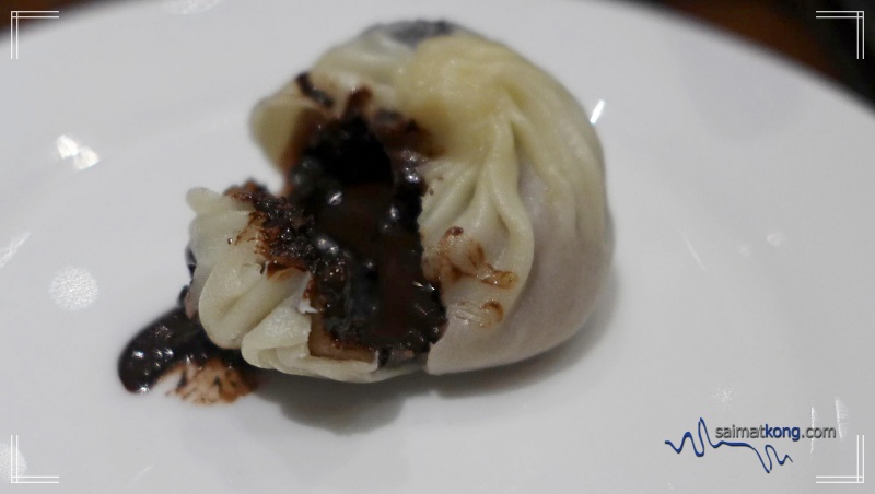 Din Tai Fung Malaysia turns 10 - Chocolate Xiao Long Bao, Thick and rich chocolate filling oozing out from the thin dumpling skin. 