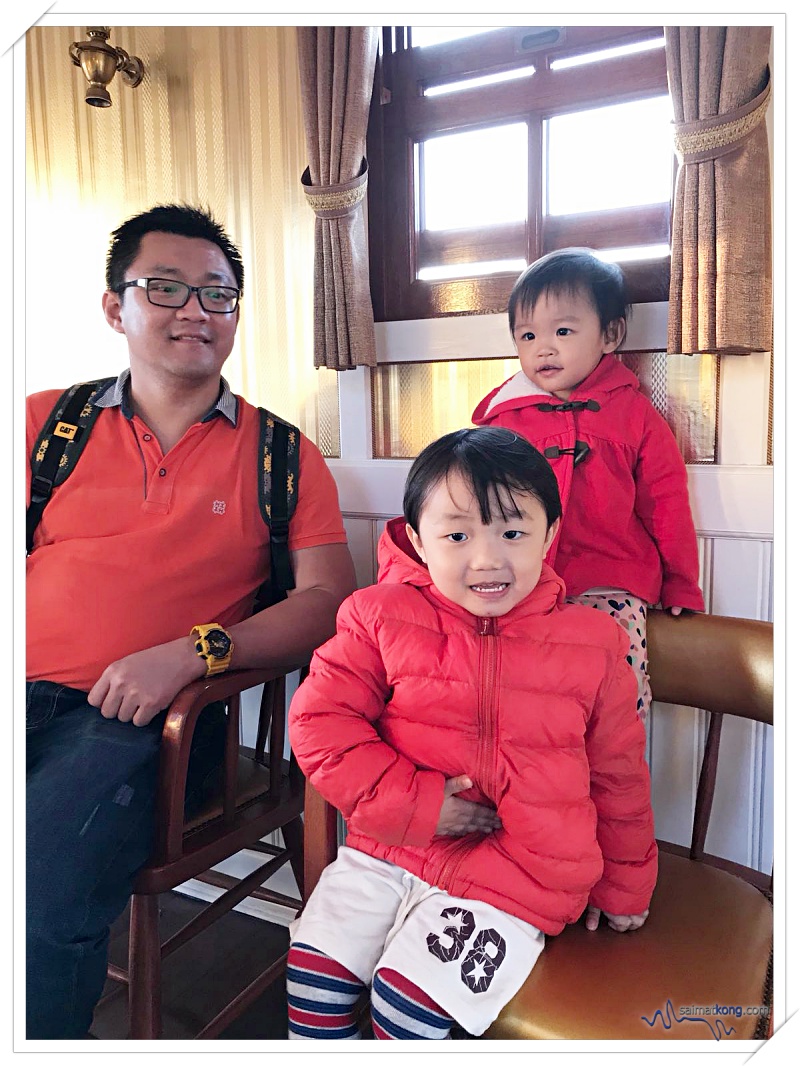 Tokyo Disneyland 2018 - Aiden on board of Mark Twain Riverboat with his friend XiXi and Xixi’s daddy from Singapore :) 
