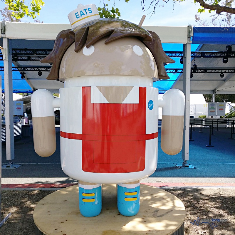 Google IO 2018 - Google Android Lawn Statues is a nice place to take photos with a series of large foam statues.