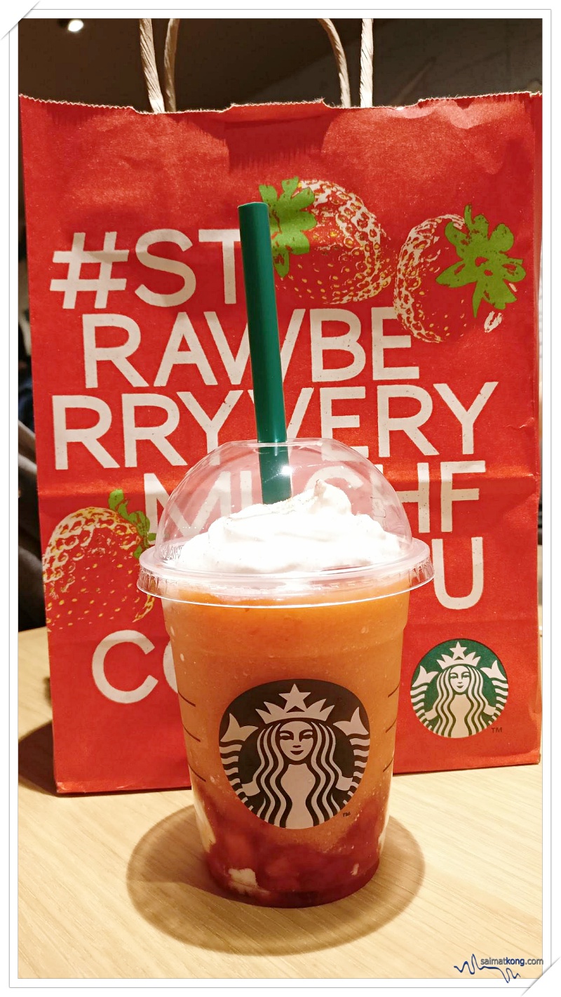 Tokyo Trip Itinerary & Highlights (Part 2) - Loving the Starbucks’ Strawberry Very Much Frappuccino. It’s sweet, sticky and very berry nice! 