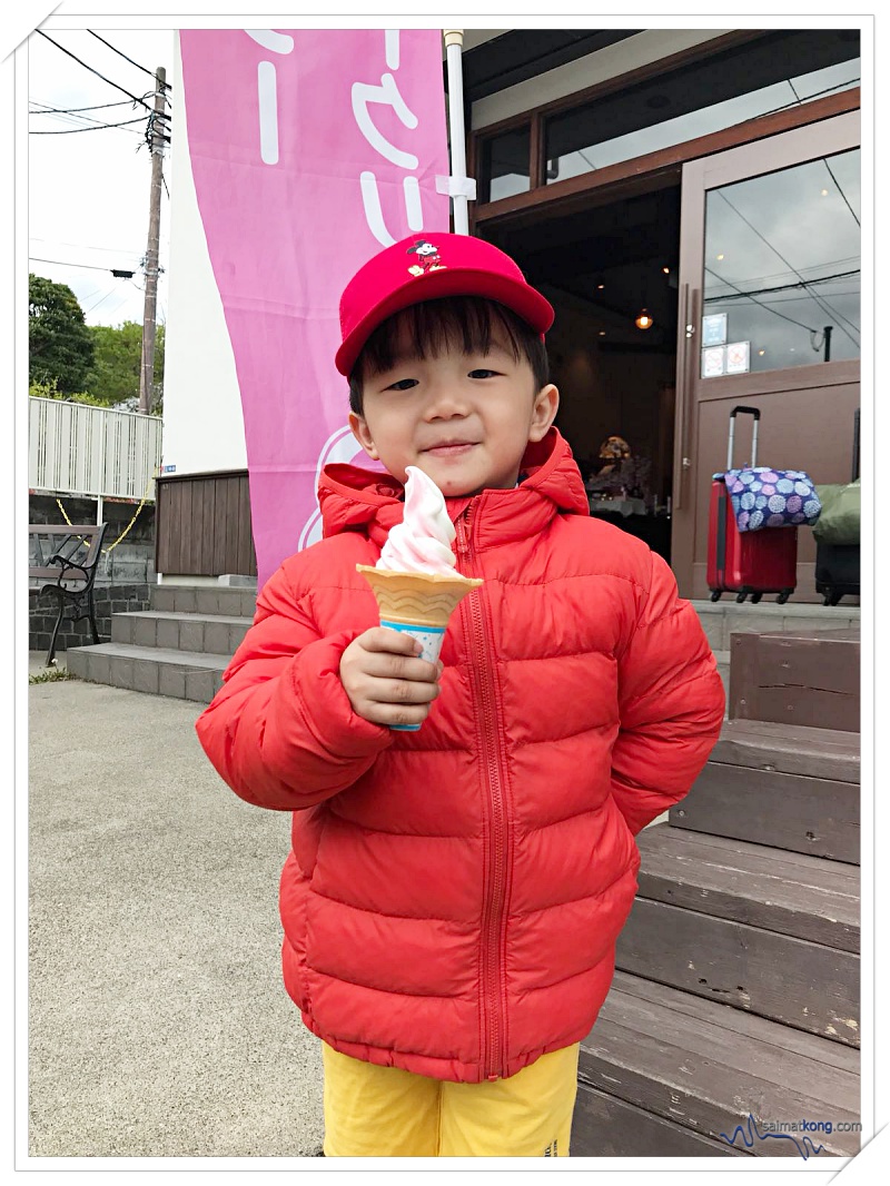 Tokyo Trip 2018 Highlights & Itinerary (Part 1) - Happy kid with Sakura flavored ice cream coz it’s the cherry blossom season.