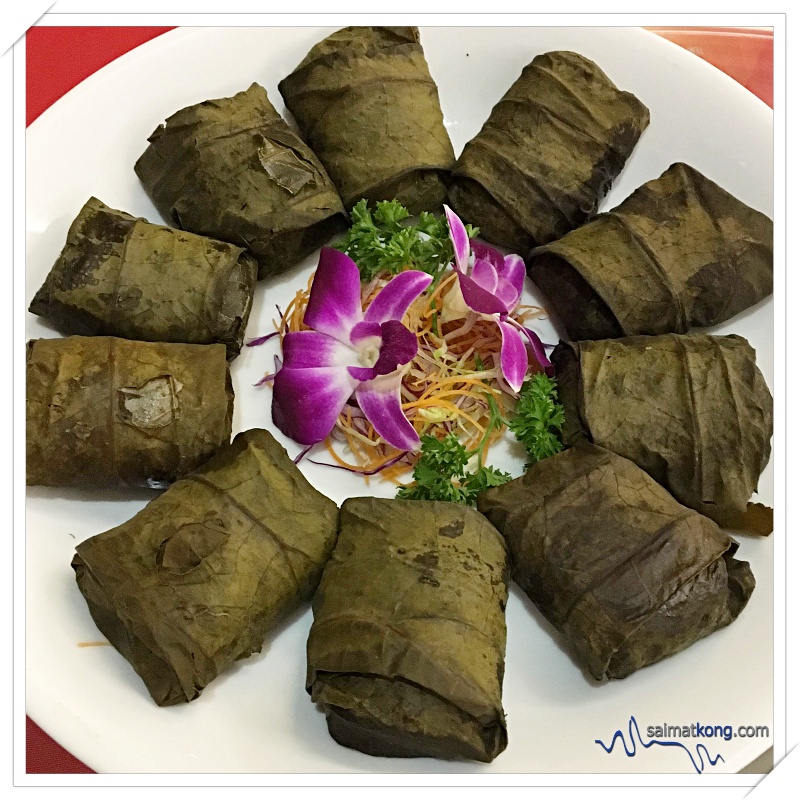 Celebrate The Year of Pig @ Oriental Chinese Cuisine, Pullman Kuala Lumpur Bangsar - Sumptuous Waxed Duck with Smoked Oyster Rice wrapped in Lotus Leaves (荷叶烟蚝蒸腊味饭)