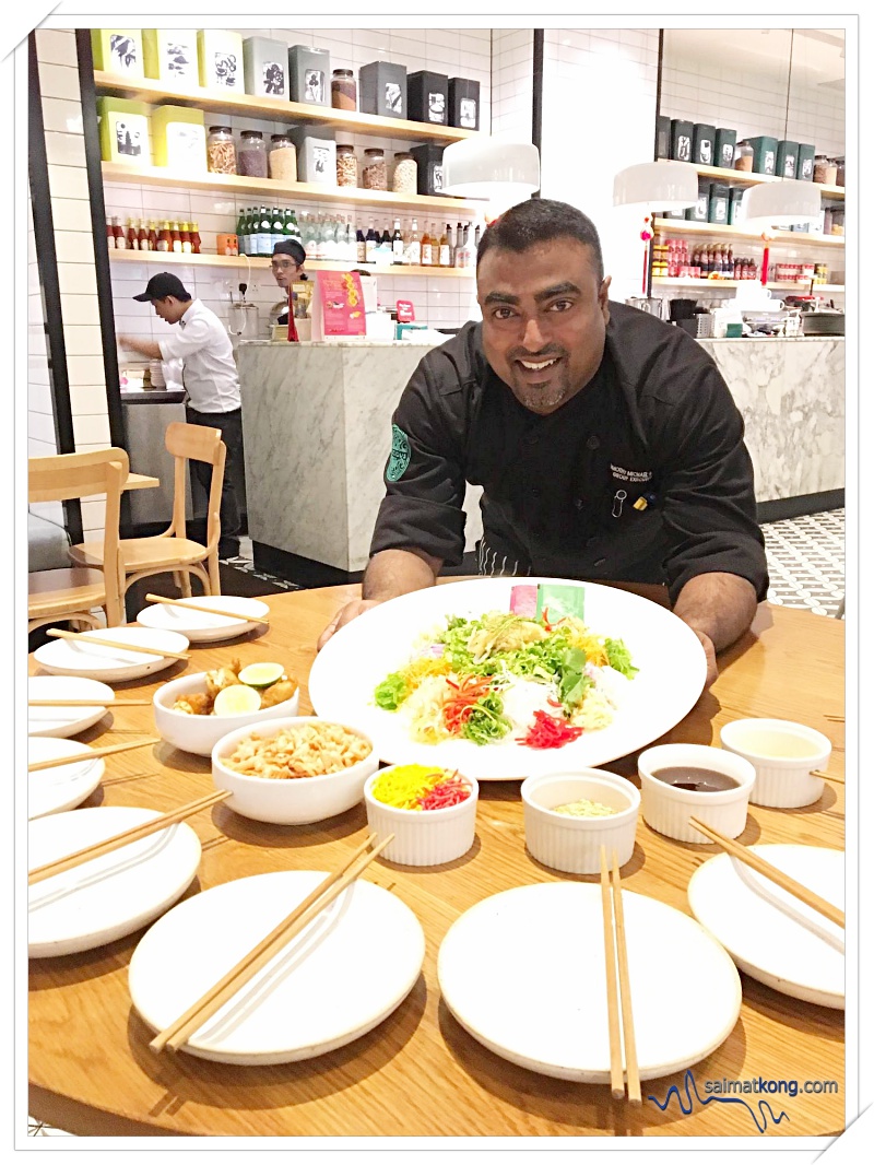 Lou Hei your way into the New Year @ Delicious Restaurant - Group Executive Chef Timothy Sebastian with the Yee Sang platter