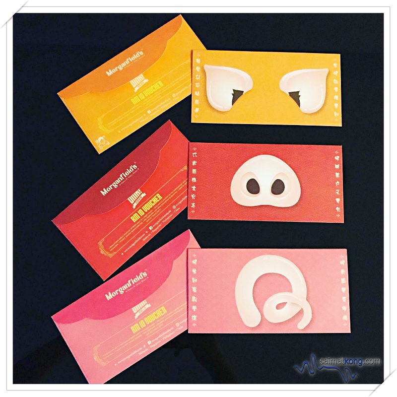 Oink Oink 2019 Year of Pig Red Packets - To celebrate the Year of the Pig, Morganfield’s came out with red packets in 3 different designs featuring the piggy ear, nose and it’s tail.