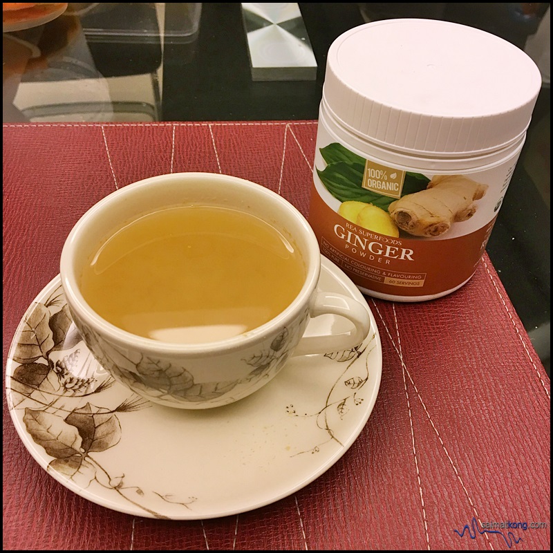 As the ginger comes in powder form, it's also very convenient for me to prepare ginger water which helps to warm and dispel the "wind” in my body.