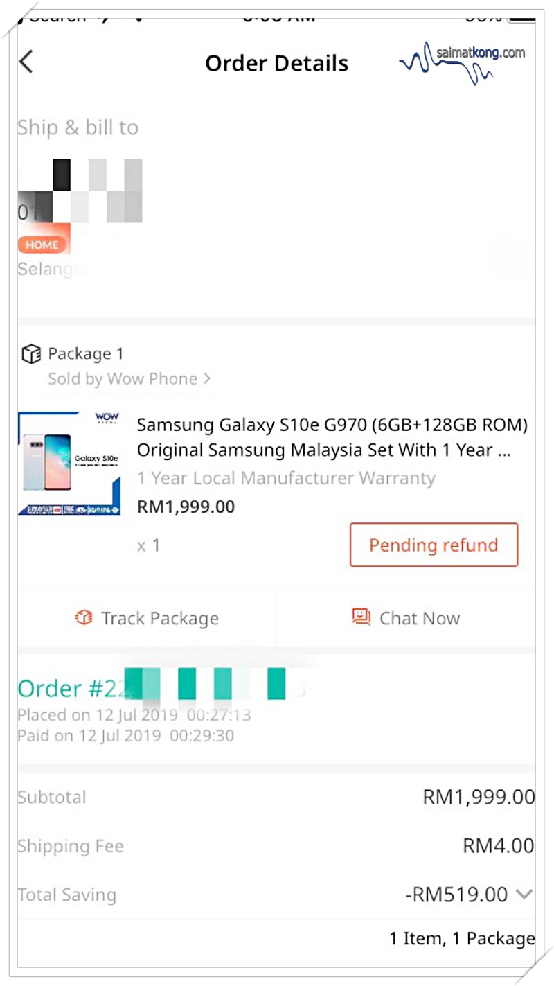 Lazada gimmick, Seller tactic or just unlucky Buyer - During the recent Lazada Mid Year Sale, I managed to secure a good deal for Samsung Galaxy S10e from Wow Phone @ Lazada for just RM1999 & credit card discount.