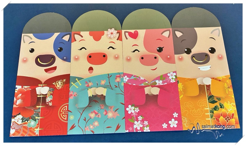 The Brew House printed a set of cute ox family themed red packets featuring Papa Ox, Mama Ox, Brother Ox and Sister Ox. Kids will be delighted to receive these cute red packets from you.