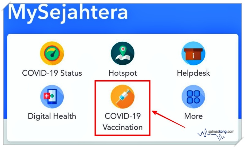Click on the ‘COVID-19 Vaccination’ button and check that your personal details (name, IC, phone number) are correct. 